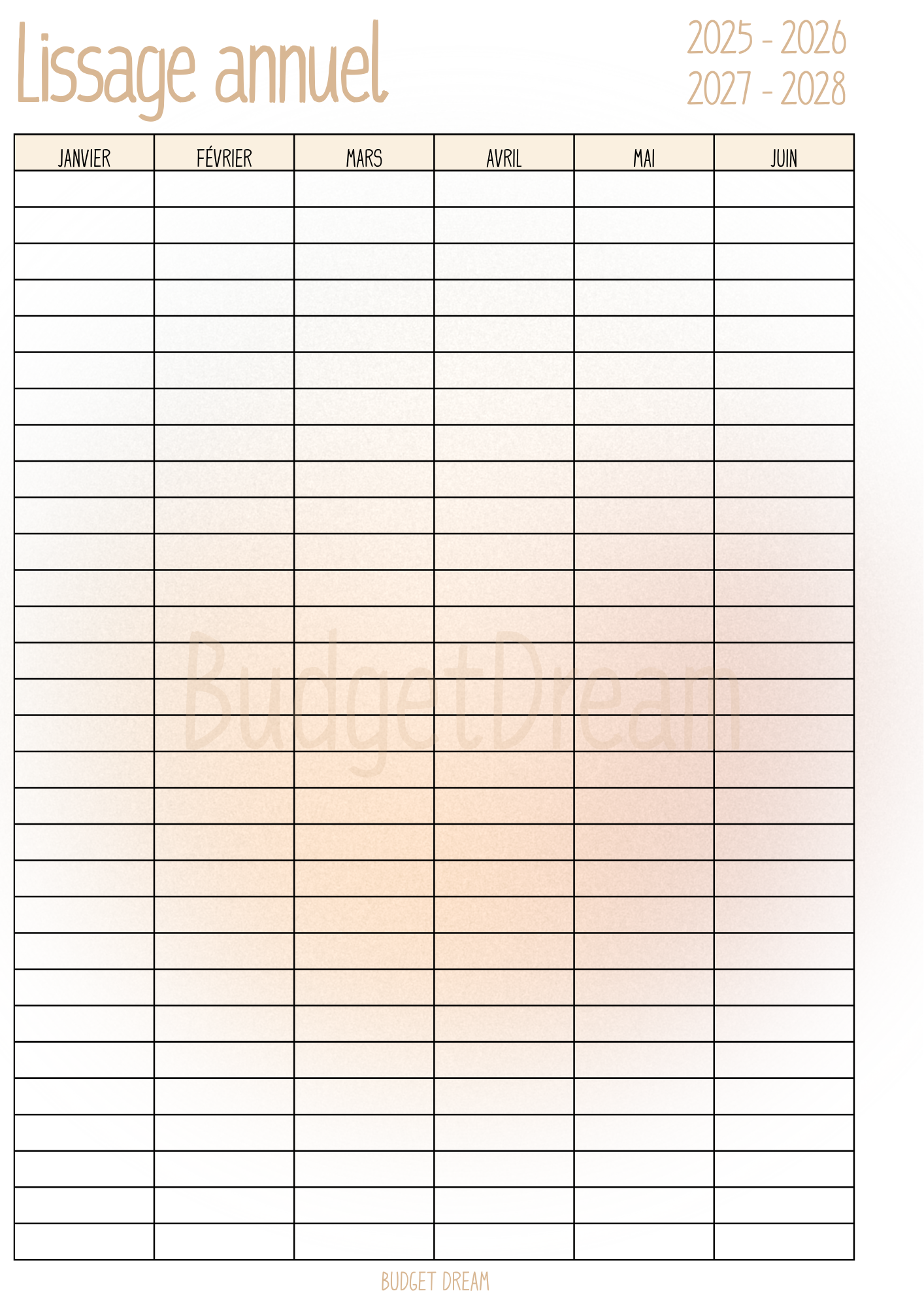 Mon budget journal - Produit numérique - Budget Dream