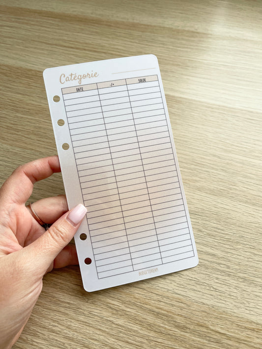 Tracker - Planche de garde A6 - Beige
