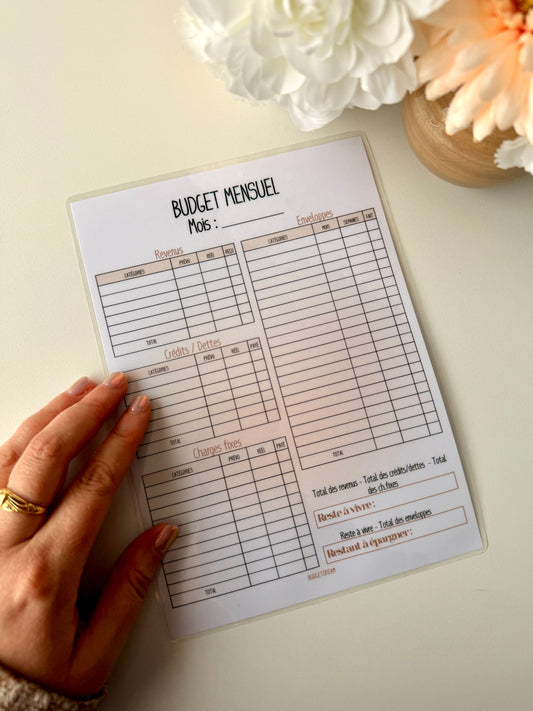 Fiche Budget mensuel A5
