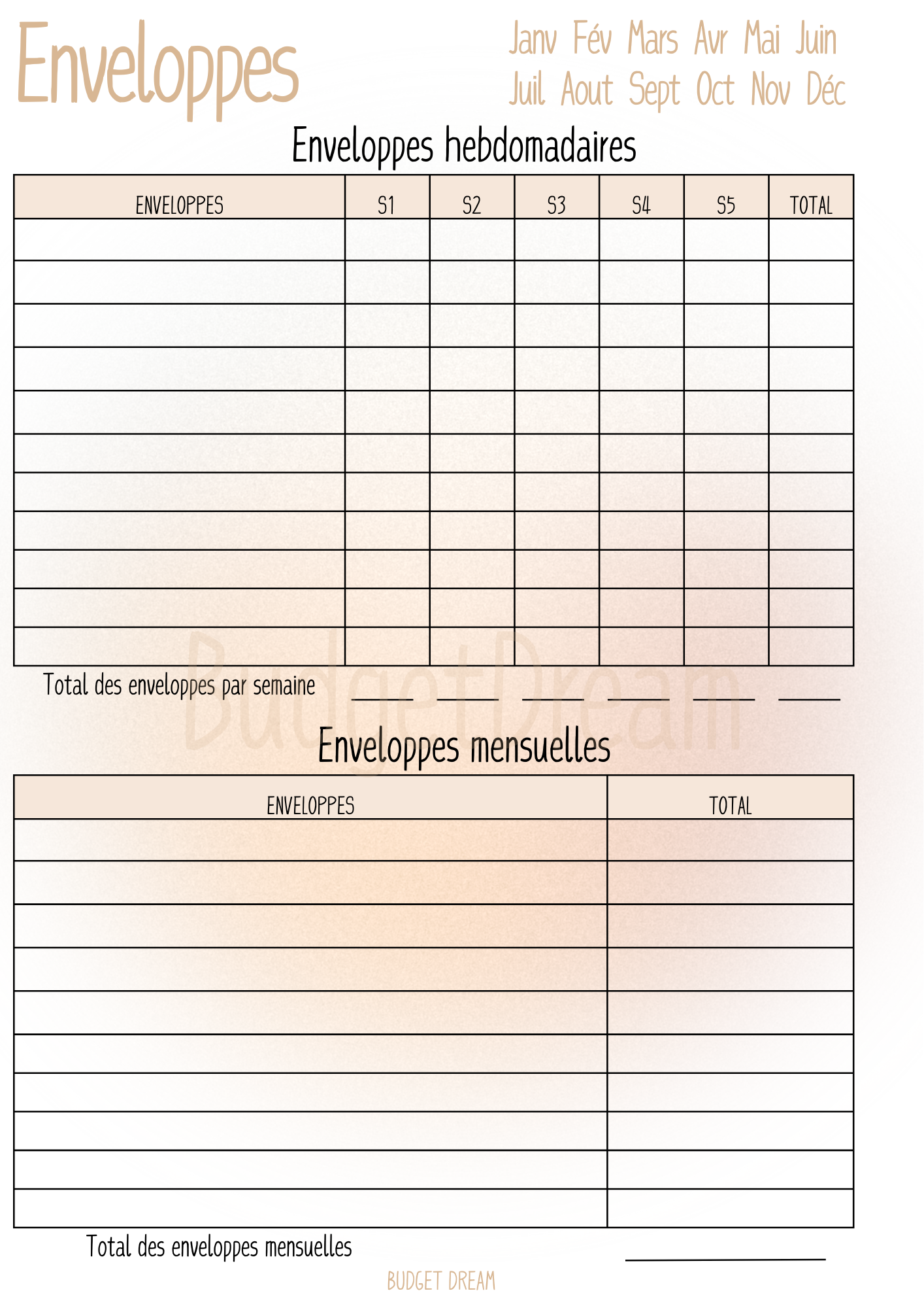 Mon budget journal - Produit numérique - Budget Dream