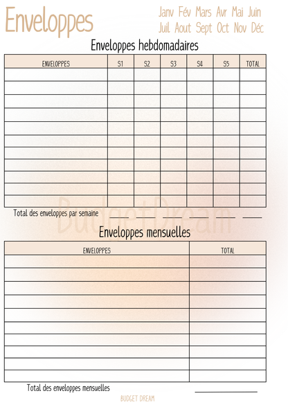 Mon budget journal - Produit numérique - Budget Dream
