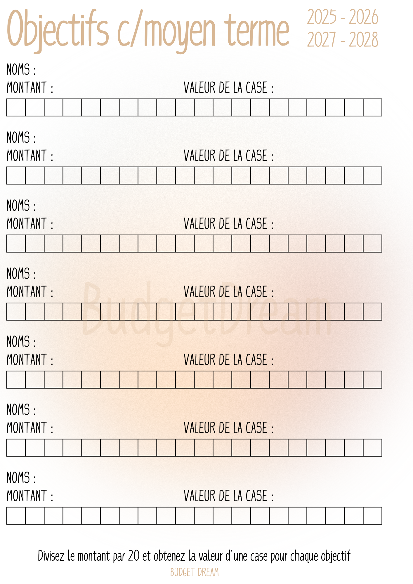 Mon budget journal - Produit numérique - Budget Dream