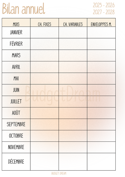 Mon budget journal - Produit numérique - Budget Dream