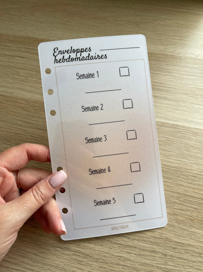 Semainier - Planche de garde A6 - Beige