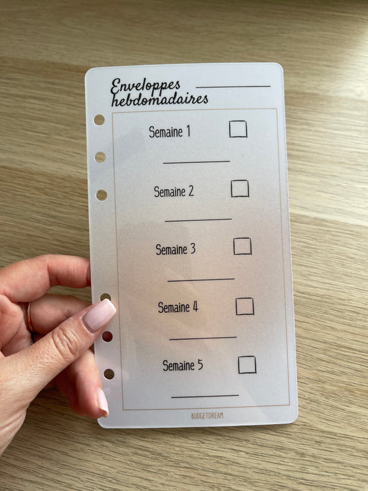 Semainier - Planche de garde A6 - Beige