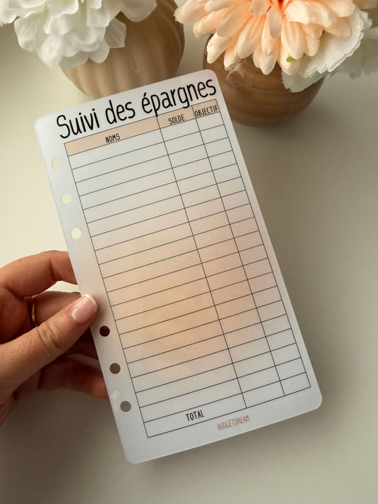 Suivi des épargnes - A6 - Pages de garde 2026