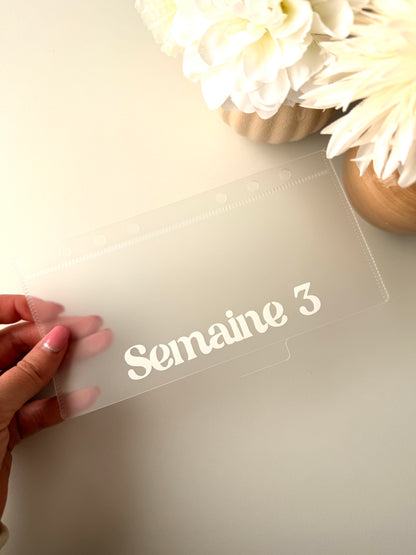 Lot des semaines - Enveloppes à Onglet -Transparent- A6