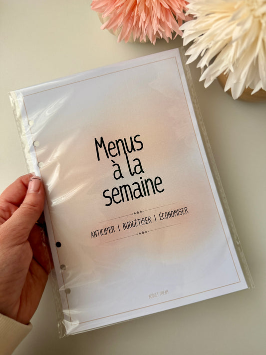 Recharge Menus à la semaine - Classeur - Mon budget journal