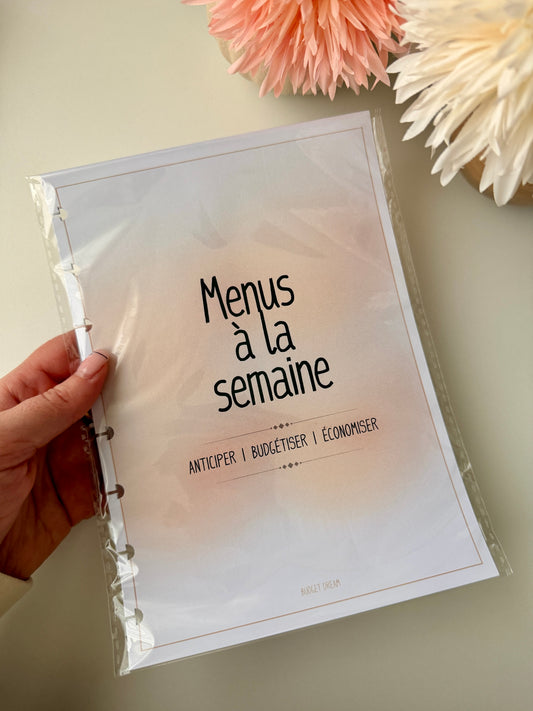 Recharge Menus à la semaine - Cahier - Mon budget journal