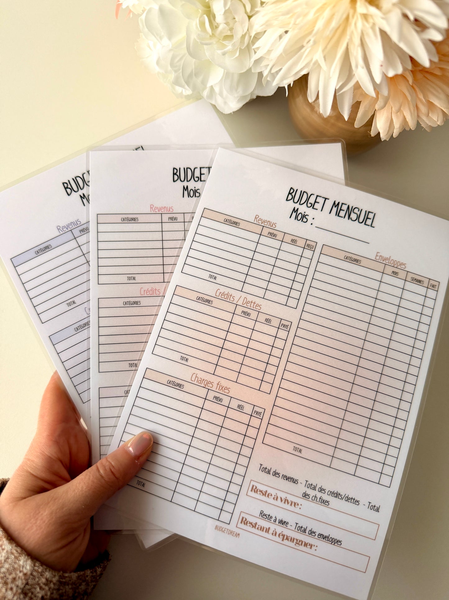 Fiche Budget mensuel A5