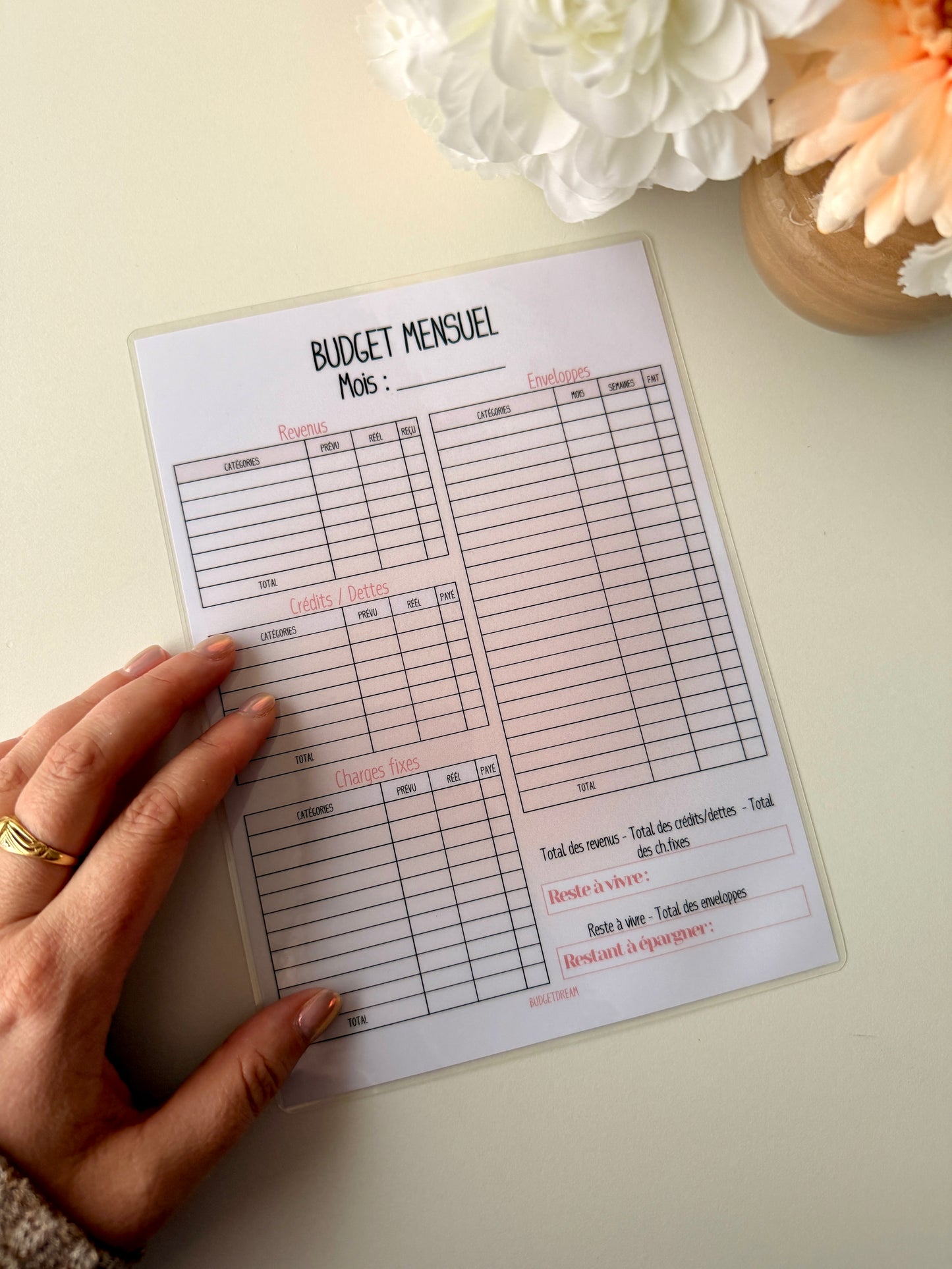 Fiche Budget mensuel A5